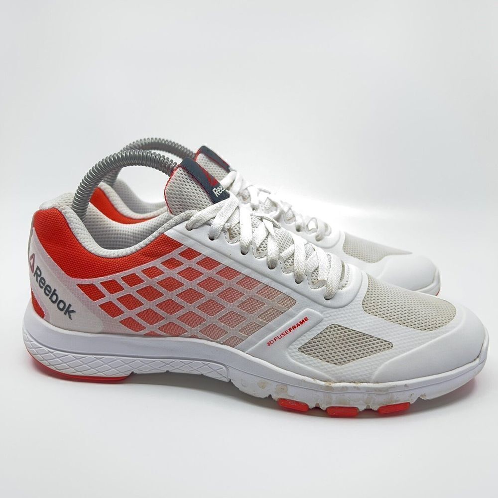 Reebok White and Orange Athletic Shoes - Picture 6 of 11